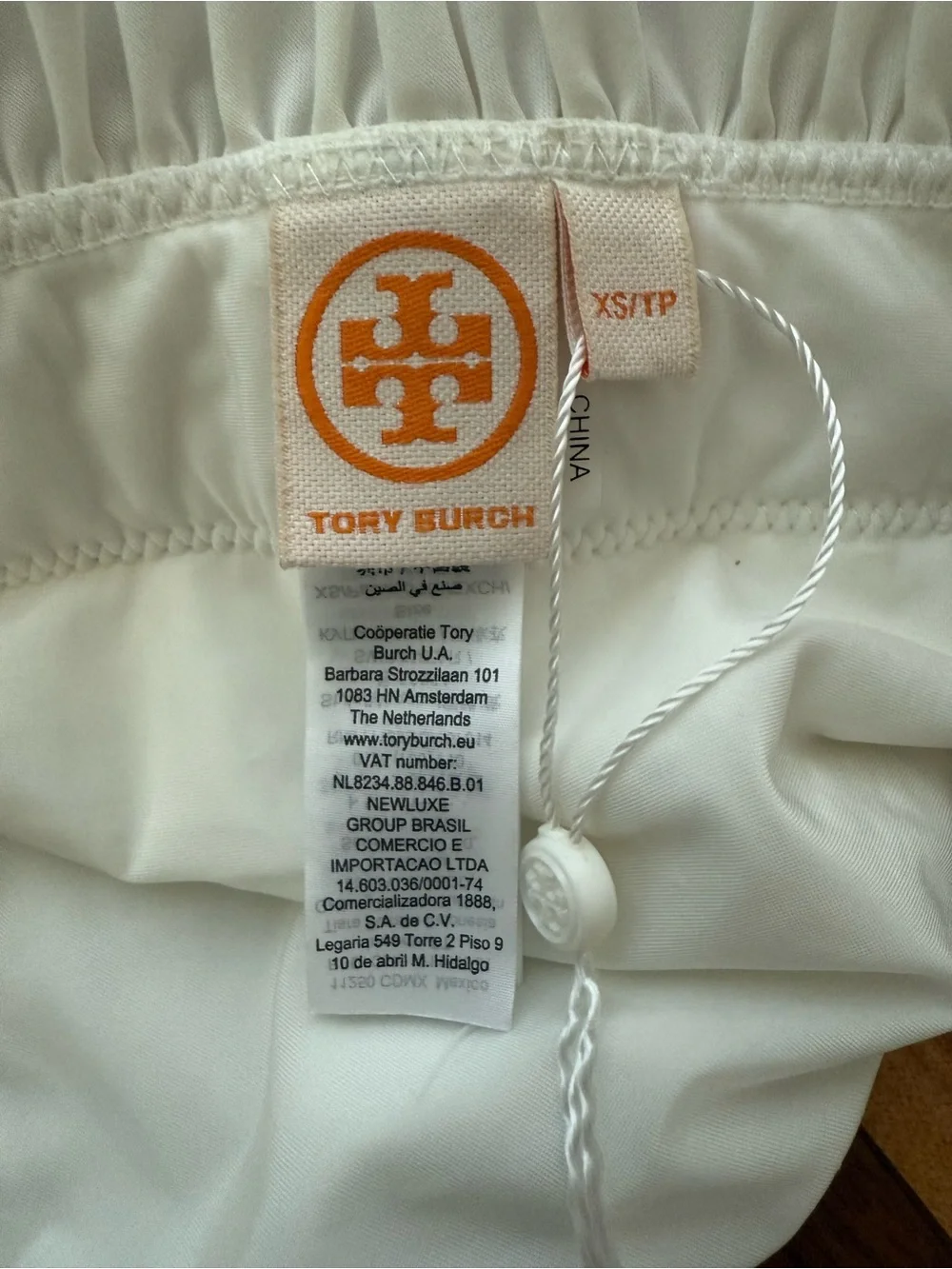 Tory Burch Embroidered Waist Cream Bikini Bottom XS Chic Swimwear